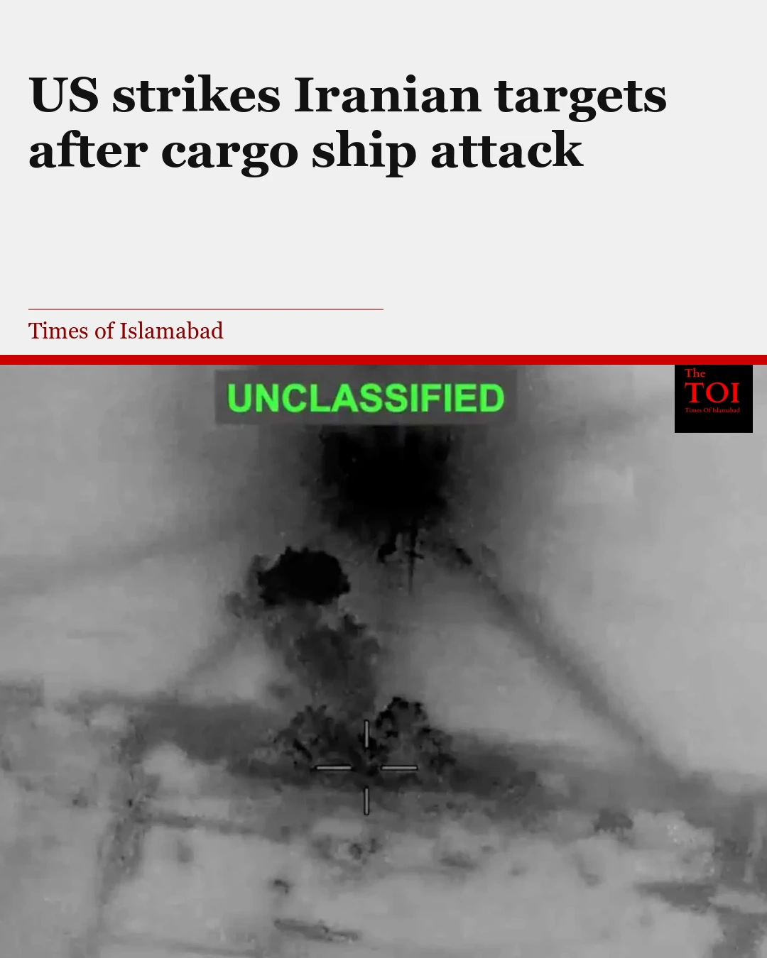 US and Iran Clash Over Cargo Ship Attack in the Hormuz Strait